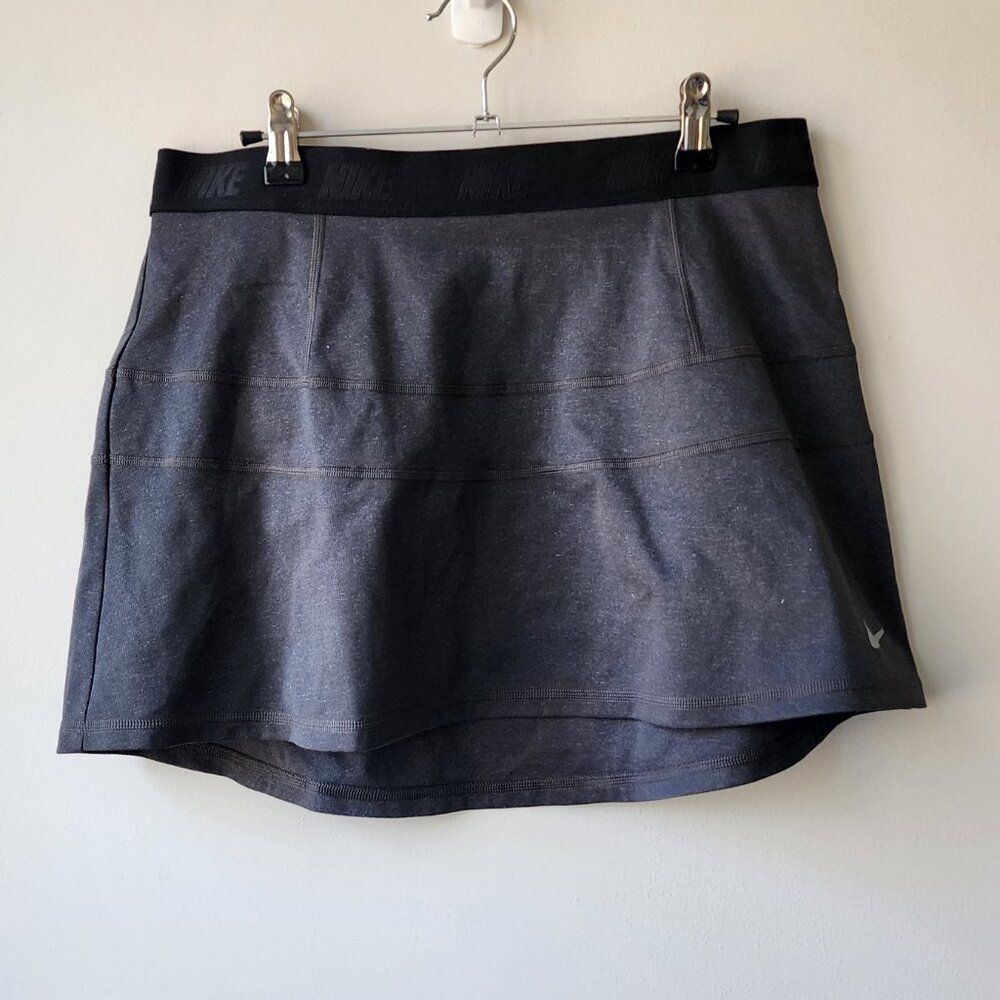 Nike Dri Fit Skirt | Medium | Gray Elastic Waist Golf Athletic Pocket Unlined